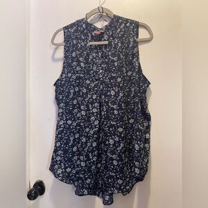 Vince Camuto Navy Blue Floral Sleeveless Camisole